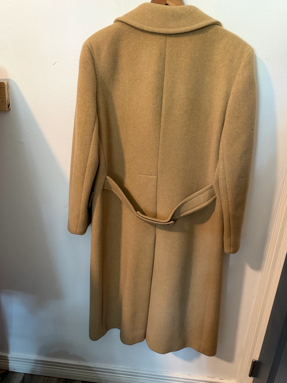 Pendleton Trench Coat Vintage Tan 90s Wool Camel Double Breasted Maxi Women’s 14 - Picture 4 of 12